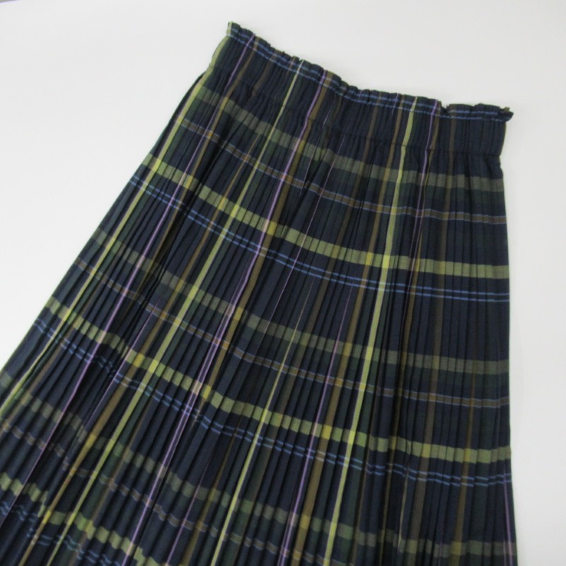 J.Sloane  チェックプリーツスカート /NV2 【日本製】